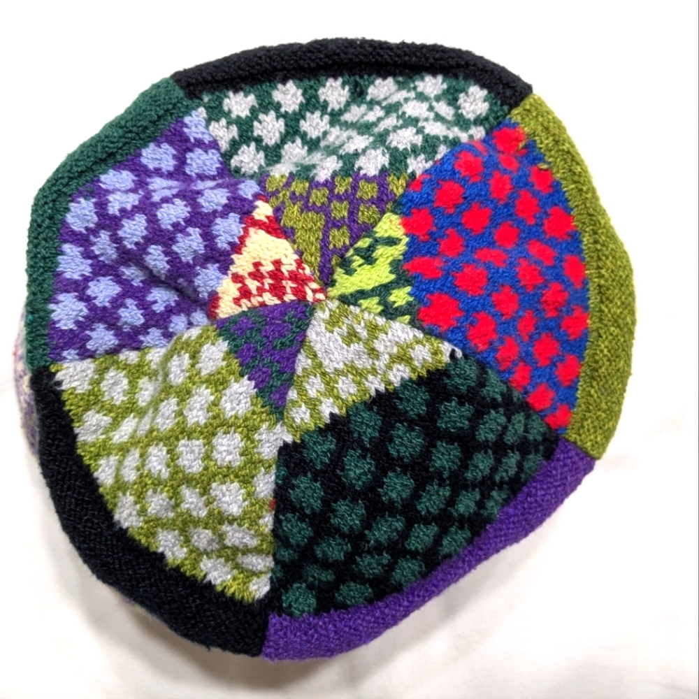 Solmate Socks Colorful Patchwork Knit Beanie - image 3